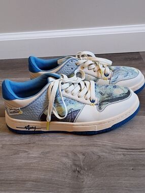 Galartsy Unisex Art Van Gogh Starry Night Canvas Leather Sneaker Shoes Size 40‎